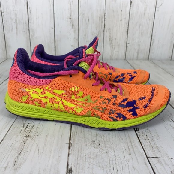 ASICS Gel Noosa Fast Neon Multicolor Orange Running Shoes T357N Sz 8.5 - Picture 9 of 10